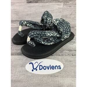 Sanuk Womens Yoga Sling 2 Sandals Size 5 Black & White